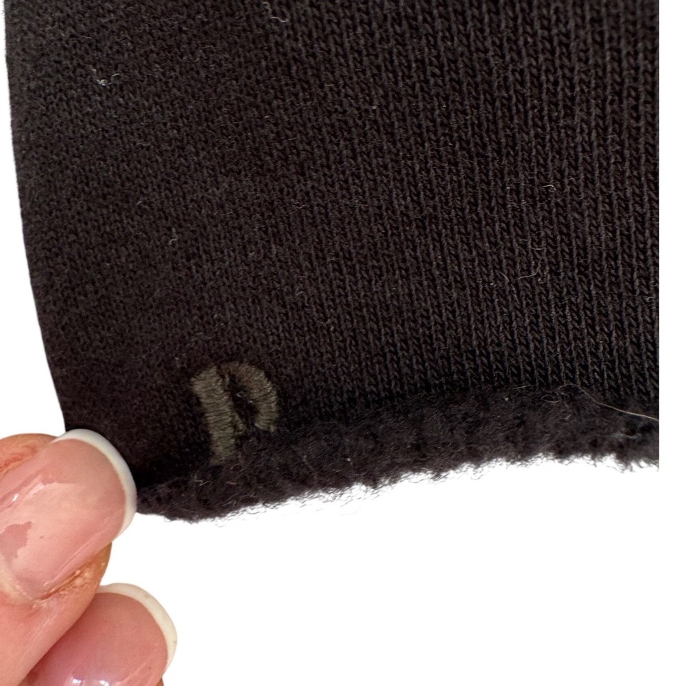 PACT Organic Cotton Raw Hem Hoodie Black Fleece Pullover Sweatshirt XS Cozy - Picture 7 of 7